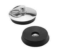 MroMax - Tapón para desagüe de cocina (2 unidades, 37 mm de diámetro, acero inoxidable), color plateado y negro