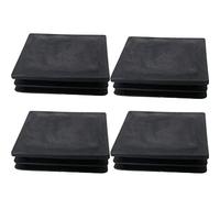 MroMax Tapones de plástico para tubo de 100 x 100 mm, 4 unidades, color negro