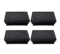MroMax Tapones de plástico para tubos de 80 mm x 80 mm, para barandilla de escalera Newel, 4 unidades, color negro