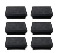 MroMax Tapones de plástico para tubos de 80 mm x 80 mm, para barandilla de escalera Newel, 4 unidades, color negro