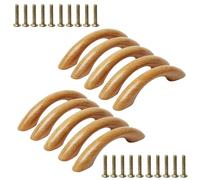 MroMax Tiradores de madera natural, distancia entre orificios de 64 mm, longitud 96 mm, 10 unidades de madera para muebles para armarios