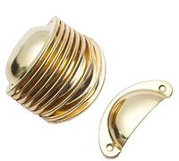 MroMax Tiradores de taza, acero al carbono, manijas doradas para cajones de gabinetes de cocina, 81 mm de largo, 35 mm de ancho, 10 unidades