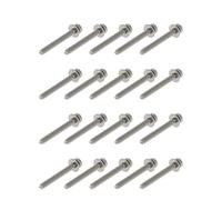 MroMax Tornillos de acero inoxidable M2,5 x 20 mm, para máquina Phillips con cabeza plana y arandelas lisas, 20 unidades