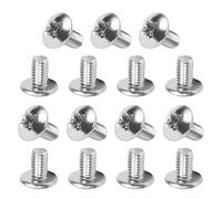 MroMax - Tornillos de cabeza cruzada M3 x 10 mm, acero inoxidable 304, con rosca completa, para pomo de gabinete y cajón, 15 unidades
