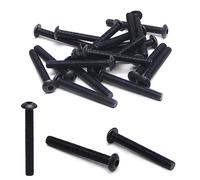 MroMax Tornillos de cabeza hexagonal M5 x 40 mm, acero al carbono, interior hexagonal, tornillos de cabeza redonda, tornillos de muebles, tono negro, 20 unidades