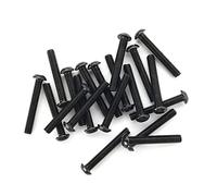 MroMax Tornillos de cabeza hexagonal M6 x 40 mm, acero al carbono, interior hexagonal, tornillos de cabeza redonda, tornillos de muebles, tono negro, 20 unidades