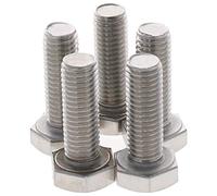 MroMax Tornillos hexagonales M10 M10-1,5 x 30 mm UNC Tornillos de cabeza hexagonal 304 de acero inoxidable totalmente roscados, 5 piezas