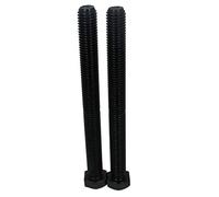 MroMax Tornillos hexagonales M14 x 150 mm, acero al carbono, a prueba de óxido, con rosca completa, color negro, 2 unidades