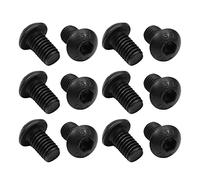 MroMax Tornillos hexagonales M6 x 10 mm, cabeza de botón, rosca métrica, acero al carbono, chapado en zinc, negro, 20 unidades