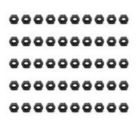 MroMax Tuercas hexagonales M4-0.7mm, tornillos hexagonales de rosca gruesa métrica PC para equipos mecánicos, reparación de construcción, color negro, 50 unidades