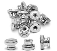 MroMax Tuercas para pulgar moleteadas M8 redondas con chapado en zinc, flor recta, tono plateado, 10 unidades