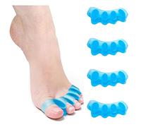 Mroobest Separador de dedos de los pies de silicona, 2 pares de separadores de dedos para tratamiento de juanetes y superposición de los dedos, corrector para todos los dedos de los pies