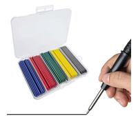 MROOFUL 200 minas de repuesto para carpintería azul, rojo, verde, amarillo, negro, núcleo de repuesto para lápiz de carpintero, gran capacidad de 2,8 mm, punta larga y agujero profundo