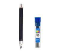 MROOFUL - Portaminas mecánico con mecanismo de embrague automático, 5 colores, diámetro 4,0 mm, incluye 4 minas 2B4B6B8B de 5,6 mm de diámetro, lápiz de grafito para dibujo técnico, escritura y