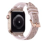 MroTech Compatible con Correa Apple Watch 42mm 41mm 40mm 38mm,Pulsera Correa para iWatch Serie 10/9/8/7/6/SE2/SE/5/4/3/2/1 Banda de Reloj Silicona Brillo Brillante Slim Hueco Band,Hebilla Oro Rosa,Oro