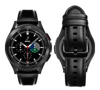 MroTech Correa compatible con Samsung Galaxy Active/Active 2 de 40 mm, 44 mm, Galaxy Watch 3 de 41 mm, 4 de 44 mm, 40 mm, 4 Classic de 42 mm, 46 mm, Galaxy Watch de 42 mm, S2 Classic/Gear Sport Band de cuero, color negro vintage