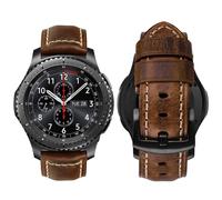 MroTech Correa Cuero Compatible con Samsung Galaxy Watch 46mm/Watch 3 45mm/Gear S3 Frontier/Classic Pulsera Repuesto para Huawei Watch GT 46mm/GT 2/GT2 Pro/GT 2e/GT3 46 mm Banda 22mm-Marrón Tierra