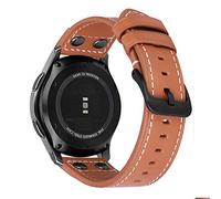 MroTech Correa Pulsera Compatible con Huawei Watch GT/GT2 46mm/GT 2e/GT2 Pro/GT 3 46mm/Samsung Gear S3 Correa Cuero Piel de Repuesto para Stratos/Pace/GTR 47mm/GTR 2/GTR 2E Band 22mm-punk Marrón