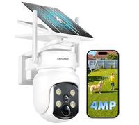 Mrowly Camara Vigilancia WiFi Exterior Solar 2 en 1, 4MP/2.5K Camara sin Cables, 360° Cobertura, Fácil Instalación, 2.4/5 GHz WiFi, Visión Nocturna en Color, PIR, SD/Nube