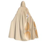 MROWYC Capa con capucha impresa de The beauty of eggs and flowers, disfraz de fiesta de vacaciones, capa de mascarada temática