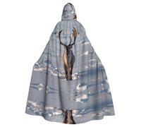 MROWYC Capas con estampado de campo de nieve de reno, disfraces de Halloween, carnaval, cosplay, capas que se transforman en foco de fiesta
