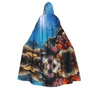 MROWYC Capas estampadas de arrecife de coral, disfraces de Halloween, carnaval, cosplay, capas que se transforman en foco de fiesta