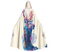 MROWYC Coloridas capas con estampado de ciervo, disfraces de Halloween, carnaval, cosplay, capas que se transforman en foco de fiesta
