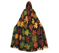 MROWYC Colors of Maple Leaves - Capa con capucha estampada, disfraz de fiesta de vacaciones, capa temática de mascarada