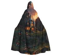 MROWYC Elegante capa con capucha con estampado de cuento de hadas, disfraz de fiesta de vacaciones/carnaval