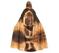 MROWYC Elegante capa con capucha estampada de león norteamericano - fiesta de vacaciones/carnaval disfraz de cosplay