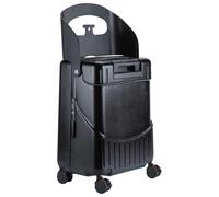MRPLUM Equipaje de paseo con asiento para niños y adultos con cinturón de seguridad, carcasa dura, ruedas giratorias ligeras, equipaje de viaje con bloqueo TSA, 20 pulgadas, color negro, Black