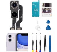 MrR.OMW Reemplazo de cámara trasera para iPhone 11, 12 MP, pieza de repuesto de lente de cámara trasera principal, montaje completo con kit de reparación para modelos A2111, A2223, A2221
