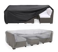 Mrrihand - Juego de funda impermeable para muebles de patio, para exteriores, resistente 600D, juego de mesa y silla, 128 pulgadas de largo x 83 pulgadas de ancho x 28 pulgadas de alto