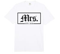 Mrs. EST. 2026 Esposa Marido Pareja Casada, Boda Sr. Sra Comfort Colors Adult Heavyweight T-Shirt