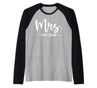 Mrs. EST. 2026 Just Married Promoted to Mr and Mrs Matching Camiseta Manga Raglan