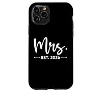 Mrs. EST. 2026 Just Married Promoted to Mr and Mrs Matching Carcasa para iPhone 11 Pro