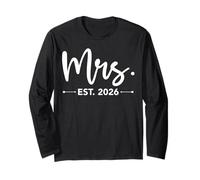 Mrs. EST. 2026 Just Married Promoted to Mr and Mrs Matching Manga Larga