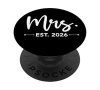 Mrs. EST. 2026 Just Married Promoted to Mr and Mrs Matching PopSockets PopGrip Adhesivo