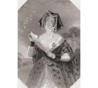 Mrs Ford. Personaje femenino principal de la obra de Shakespeare Las felices esposas de Windsor. De la galería Shakespeare publicada c.1840. Póster impreso por Ken Welsh (12 x 16)
