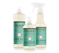 Mrs. Meyer's Clean Day Kitchen Basics Set incluye: limpiador multi-superficie, jabón de manos, jabón de disco, albahaca Scent, 3 unidades