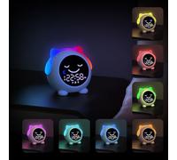 MRSCOZ Relojes Despertadores para Niños, Luces-Despertador Infantiles con 7 Luz Nocturna 3 Niveles de Luz Ajustables y 7 Música para Dormir, Recargable Despertador con Función Snooze para Niños