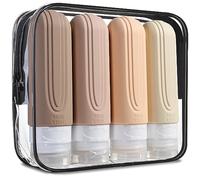 Mrsdry Botellas de viaje para artículos de tocador, aprobadas por la TSA, contenedores de tamaño de viaje de 3 onzas, sin BPA, a prueba de fugas, rellenables, de silicona líquida, accesorios de viaje