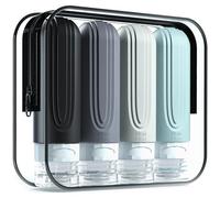 Mrsdry Botellas de viaje para artículos de tocador, aprobados por la TSA, recipientes de tamaño de viaje de 3 onzas, sin BPA, a prueba de fugas, recargables, silicona líquida, accesorios de viaje para