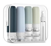 Mrsdry Paquete de 16 botellas de viaje para artículos de tocador, recipientes de viaje de silicona para artículos de tocador, a prueba de fugas, recargables, champú líquido y acondicionador, botellas