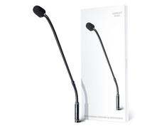 MRSDY Micrófono de cuello de cisne, micrófono DJ de 23 pulgadas para mezclador de audio, micrófono dinámico con cable XLR profesional, micrófono extendido de reducción de ruido de metal negro, soporta