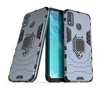 MRSTER - Carcasa para Honor 9X Lite, Doble Capa Reforzada Defensa a Prueba de Golpes, Armadura con 360 rotación Anillo Soporte para Huawei Honor 9X Lite. HB Blue