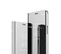 MRSTER Funda Compatible con Sony Xperia XZ Carcasa Espejo Mirror Flip Caso Clear View Standing Cover Mirror PC + PU Cover Protectora Cubierta para Sony Xperia XZ
