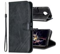 MRSTER Funda para Huawei Y6 2019, Simple y Elegante Funda Protector Carcasa PU Leather con TPU Silicona Case Interna Suave para Huawei Y6 2019 Smartphone. Retro Black