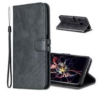 MRSTER Funda para Huawei Y6p, Simple y Elegante Funda Protector Carcasa PU Leather con TPU Silicona Case Interna Suave para Huawei Y6p Smartphone. Retro Black