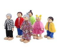 MRSTORY Figuras de Muñecas Familiares Juego de Juguetes de Pine Miniature People para Accesorio Educativo de Casa de Muñecas 1-7 Años Niños (6 títeres japoneses y Coreanos)